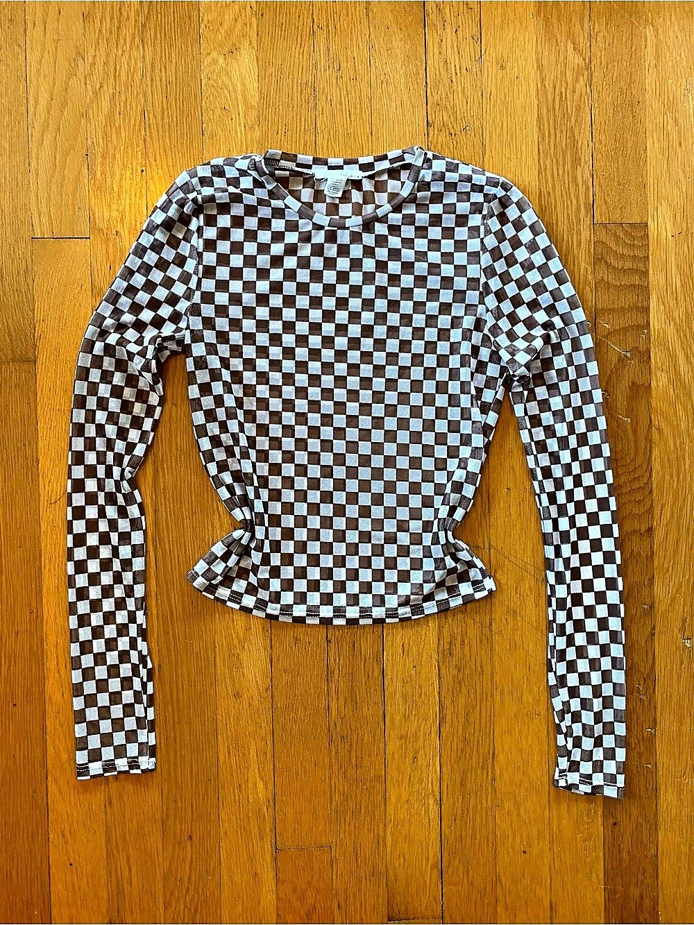 Checkered Long Sleeve Top